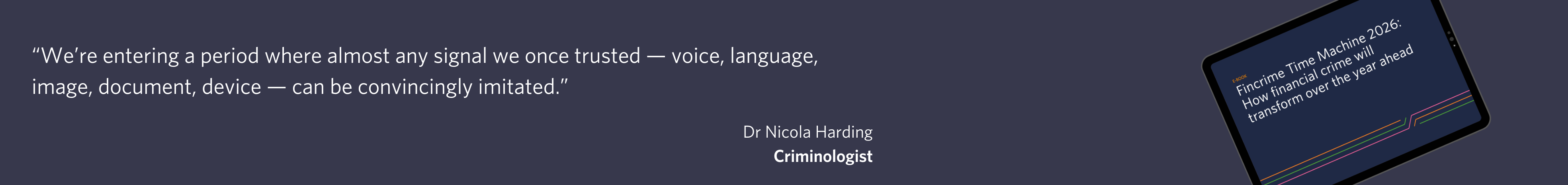 Banner showing a quote and an illustration of the case study brochure.